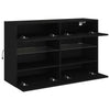 TV-seinäkaappi LED-valoilla musta 98,5x30x60,5 cm