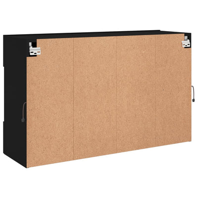 TV-seinäkaappi LED-valoilla musta 98,5x30x60,5 cm