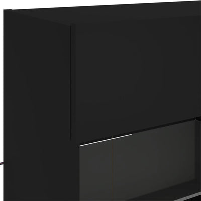 TV-seinäkaappi LED-valoilla musta 98,5x30x60,5 cm