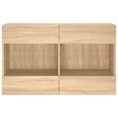 TV-seinäkaappi LED-valoilla Sonoma-tammi 98,5x30x60,5 cm