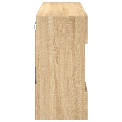 Sonoma-tammi tv-seinäkaappi Francisqui 98,5x30x60,5cm (led-valoilla)