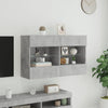 TV-seinäkaappi LED-valoilla betoninharmaa 98,5x30x60,5 cm