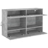 TV-seinäkaappi LED-valoilla betoninharmaa 98,5x30x60,5 cm