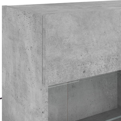 TV-seinäkaappi LED-valoilla betoninharmaa 98,5x30x60,5 cm