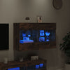 TV-seinäkaappi LED-valoilla savutammi 98,5x30x60,5 cm
