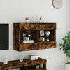 TV-seinäkaappi LED-valoilla savutammi 98,5x30x60,5 cm