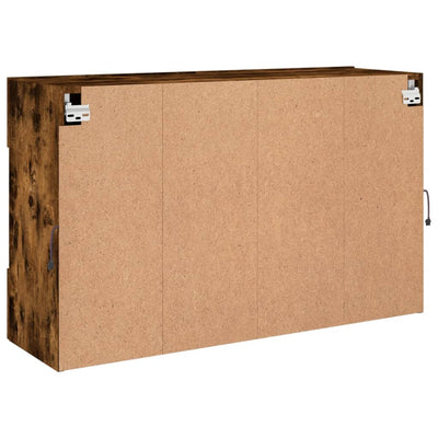 TV-seinäkaappi LED-valoilla savutammi 98,5x30x60,5 cm