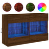 TV-seinäkaappi LED-valoilla ruskea tammi 98,5x30x60,5 cm