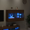 TV-seinäkaappi LED-valoilla ruskea tammi 98,5x30x60,5 cm