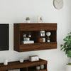TV-seinäkaappi LED-valoilla ruskea tammi 98,5x30x60,5 cm