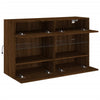 TV-seinäkaappi LED-valoilla ruskea tammi 98,5x30x60,5 cm