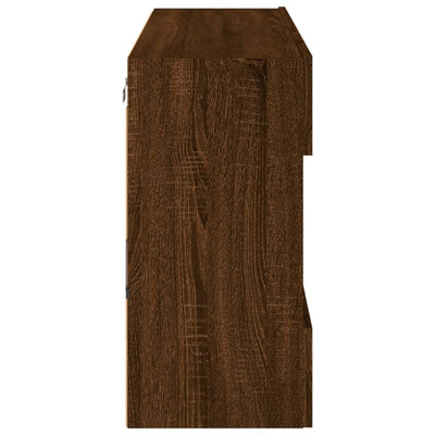 TV-seinäkaappi LED-valoilla ruskea tammi 98,5x30x60,5 cm