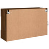 TV-seinäkaappi LED-valoilla ruskea tammi 98,5x30x60,5 cm