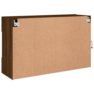 TV-seinäkaappi LED-valoilla ruskea tammi 98,5x30x60,5 cm