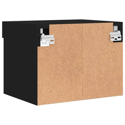 Musta yöpöydät led-valoilla seinäkiinnitettävät Vladislava (2 kpl)