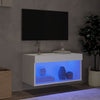 TV-taso LED-valoilla valkoinen 60x30x30 cm