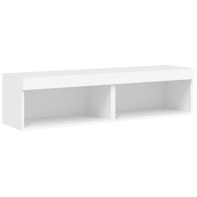 TV-tasot LED-valoilla 2 kpl valkoinen 60x30x30 cm