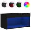 TV-taso LED-valoilla musta 60x30x30 cm