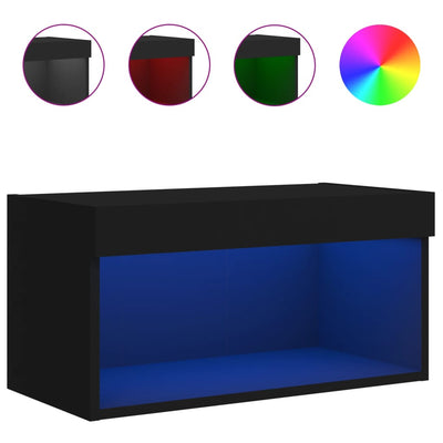 TV-taso LED-valoilla musta 60x30x30 cm