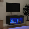 TV-taso LED-valoilla musta 60x30x30 cm