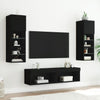 TV-taso LED-valoilla musta 60x30x30 cm