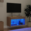 TV-taso LED-valoilla Sonoma-tammi 60x30x30 cm