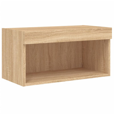 TV-taso LED-valoilla Sonoma-tammi 60x30x30 cm