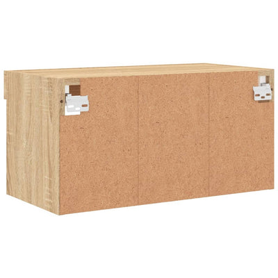 TV-taso LED-valoilla Sonoma-tammi 60x30x30 cm