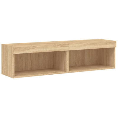 TV-tasot LED-valoilla 2 kpl Sonoma-tammi 60x30x30 cm