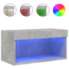 TV-taso LED-valoilla betoninharmaa 60x30x30 cm
