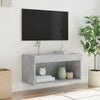 TV-taso LED-valoilla betoninharmaa 60x30x30 cm
