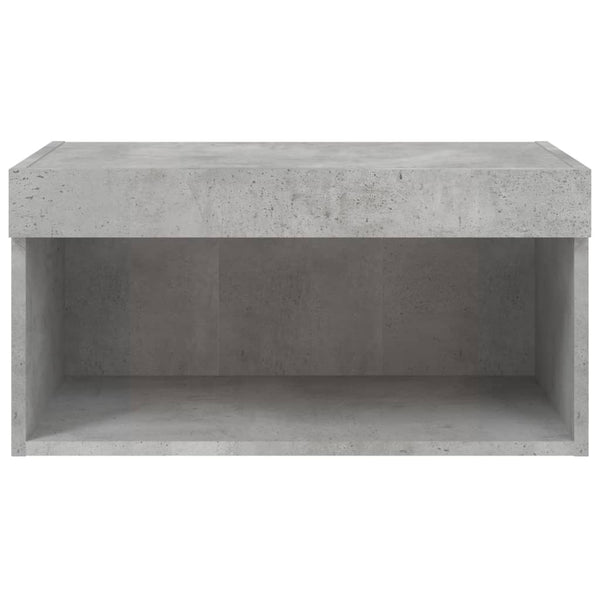 TV-taso LED-valoilla betoninharmaa 60x30x30 cm