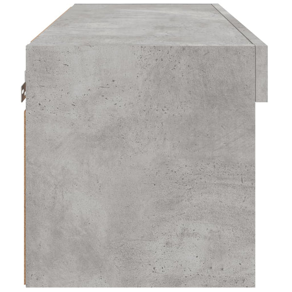 TV-taso LED-valoilla betoninharmaa 60x30x30 cm