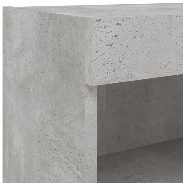 TV-taso LED-valoilla betoninharmaa 60x30x30 cm