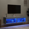 TV-tasot LED-valoilla 2 kpl betoninharmaa 60x30x30 cm