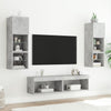 TV-tasot LED-valoilla 2 kpl betoninharmaa 60x30x30 cm