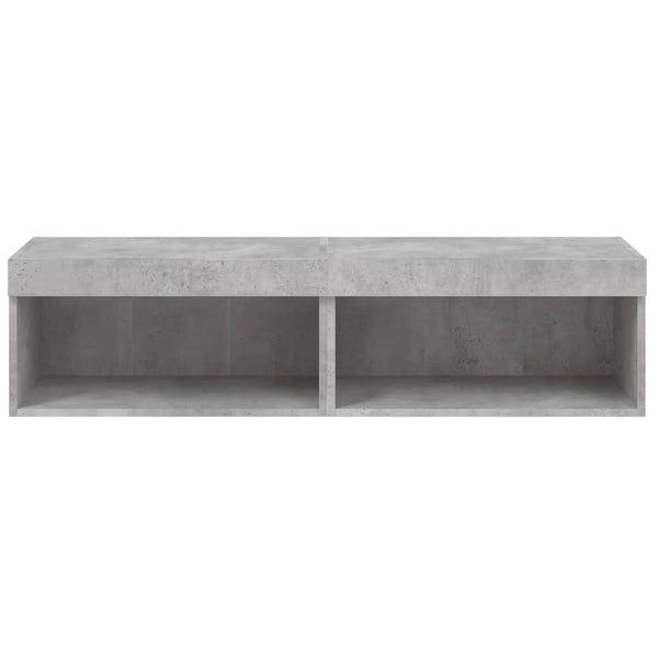 TV-tasot LED-valoilla 2 kpl betoninharmaa 60x30x30 cm