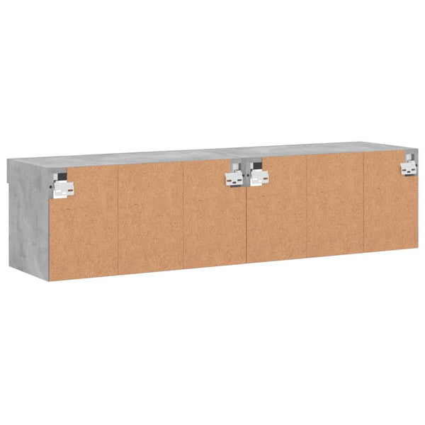 TV-tasot LED-valoilla 2 kpl betoninharmaa 60x30x30 cm