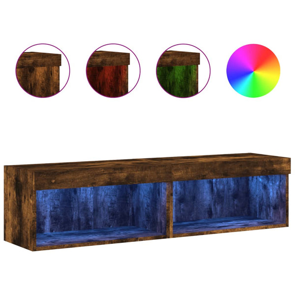 TV-tasot LED-valoilla 2 kpl savutammi 60x30x30 cm