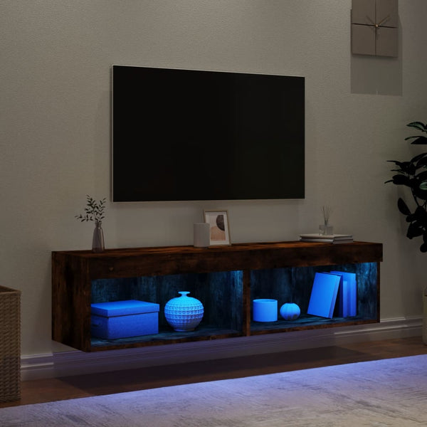 TV-tasot LED-valoilla 2 kpl savutammi 60x30x30 cm