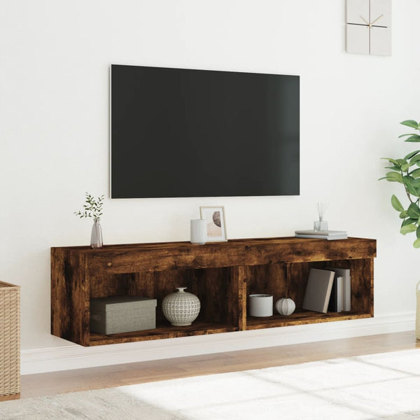 TV-tasot LED-valoilla 2 kpl savutammi 60x30x30 cm