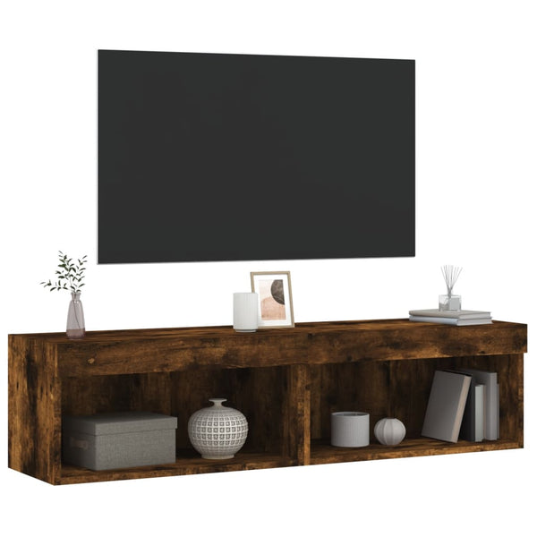 TV-tasot LED-valoilla 2 kpl savutammi 60x30x30 cm