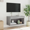 TV-taso LED-valoilla harmaa Sonoma 60x30x30 cm