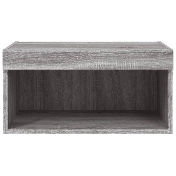TV-taso LED-valoilla harmaa Sonoma 60x30x30 cm