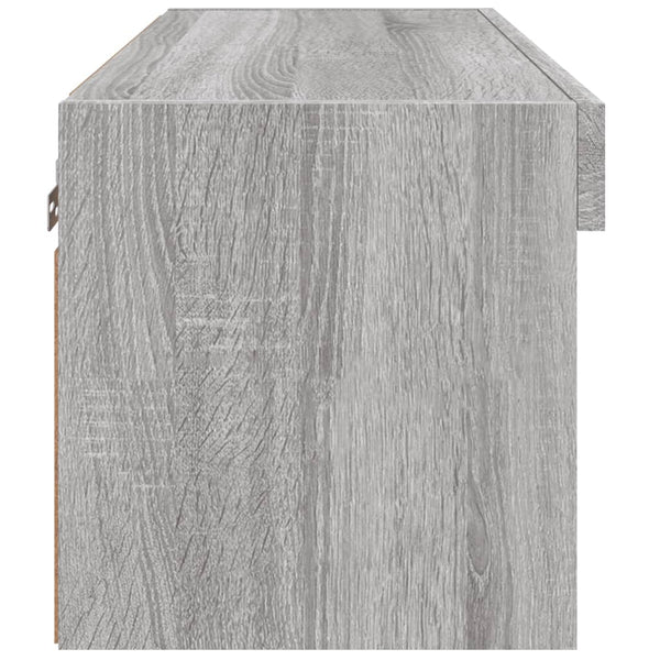 TV-taso LED-valoilla harmaa Sonoma 60x30x30 cm