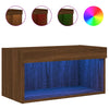 TV-taso LED-valoilla ruskea tammi 60x30x30 cm