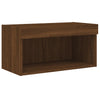 TV-taso LED-valoilla ruskea tammi 60x30x30 cm