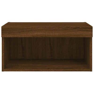 TV-taso LED-valoilla ruskea tammi 60x30x30 cm