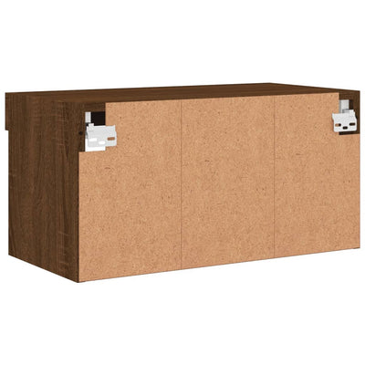 TV-taso LED-valoilla ruskea tammi 60x30x30 cm