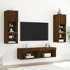 TV-tasot LED-valoilla 2 kpl ruskea tammi 60x30x30 cm